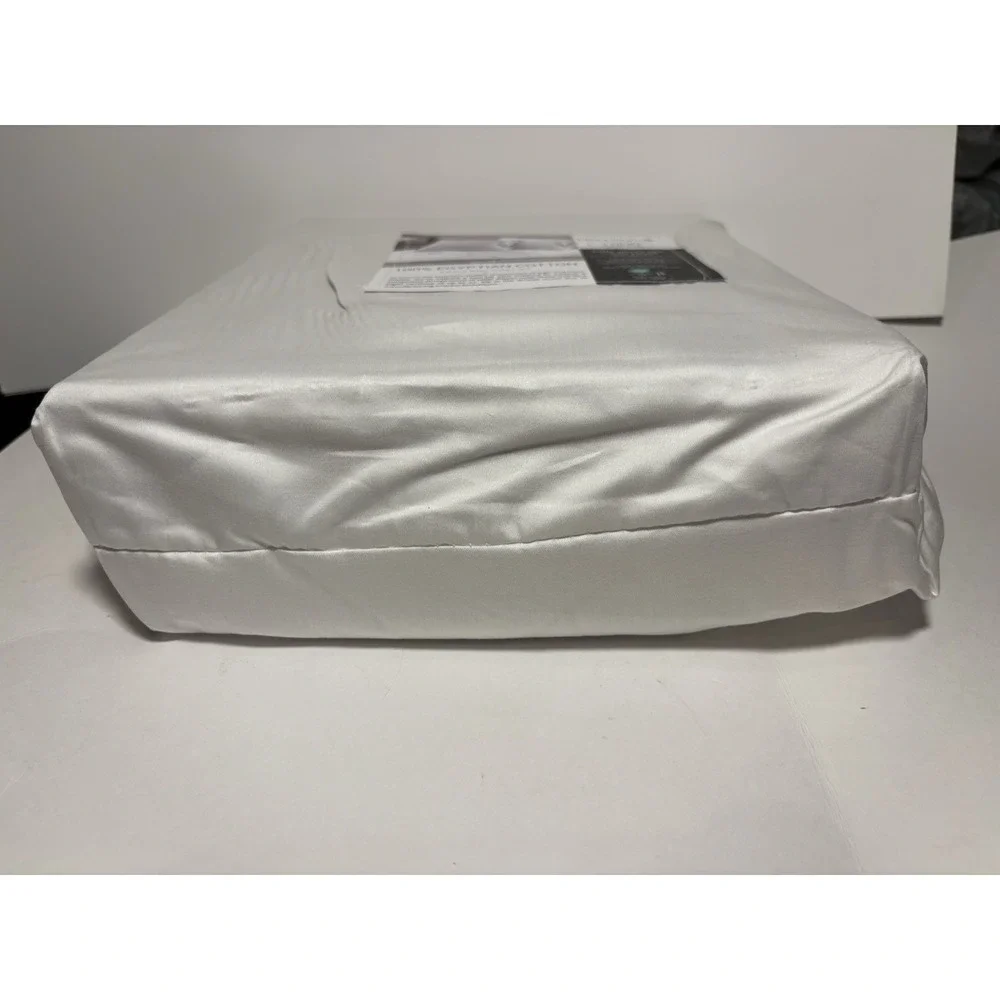 Lane Linen 1000 TC Egyptian Cotton King Sheet Set White Luxury Sateen NIP